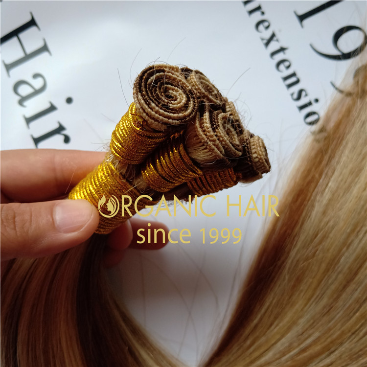 #T8/22 very double drawn virgin human hand tied weft,5 pieces,100g/package A34